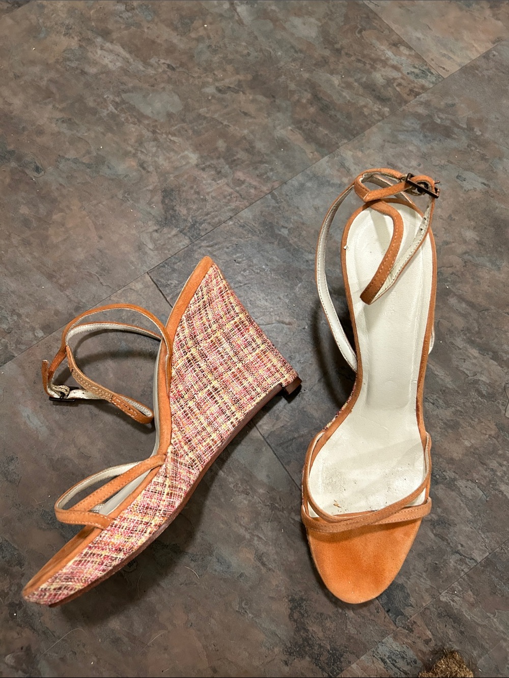 Patrizia Pepe Women's Orange Suede & Twead Strappy Open-Toe Heels